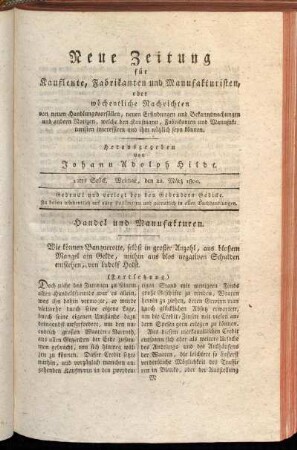 12tes Stück. Weimar, den 22. März 1800.