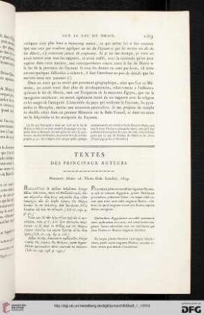 Textes des principaux auteurs