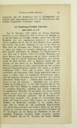 18. Gründung deutscher Kolonien