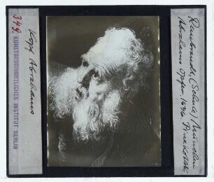 Rembrandt (Werkstatt), Die Opferung Isaaks (München AP 438) : Ausschnitt (Kopf des Abraham)