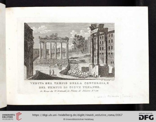 Veduta del Tempio della Concordia, e del Tempio di Giove Tonante