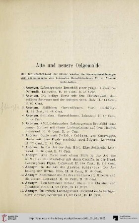 Alte und neuere Oelgemälde (Nr. 1-65)