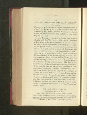 The "Sacred Books of the East" Series. Vol. XXXVII.
