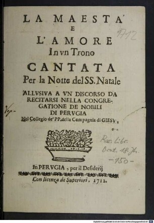 La maestà e l'amore in un trono