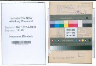 Entnazifizierung Elisabeth Neumann , geb. 23.11.1889 (Lehrerin)