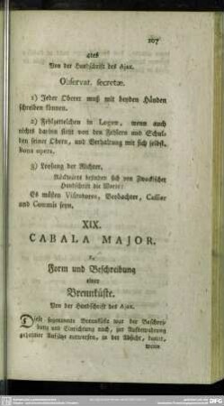 XIX. Cabala Maior
