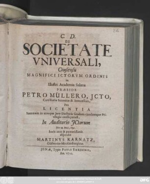 De Societate Vniversali