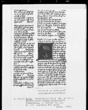 Patristische Sammelhandschrift — Initiale S (i quis), Folio 115 recto