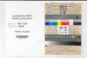 Entnazifizierung August Weber , geb. 17.07.1898 (Buchhalter)