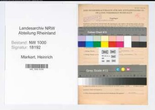 Entnazifizierung Heinrich Markert, geb. 26.12.1900 (Lehrer)