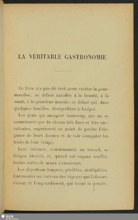 La véritable gastronomie