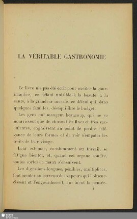 La véritable gastronomie