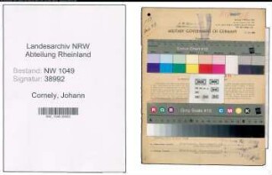 Entnazifizierung Johann Cornely , geb. 07.02.1894 (Buchdrucker)