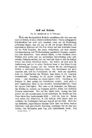 Stoff und Methode