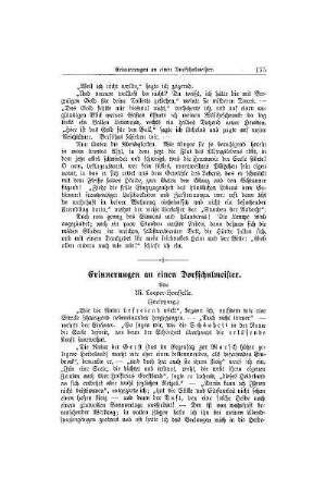 Erinnerungen an einen Dorfschulmeister : (Fortsetzung)