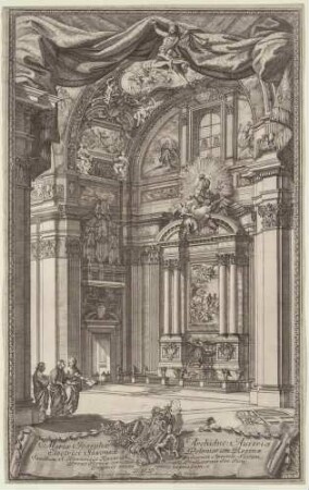 Kapelle in der Kirche Il Gesù in Rom mit dem Altarbild Carlo Marattas "Tod des heiligen Franz Xaver" und den Deckengemälden Andrea Carlones