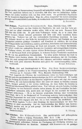 383-384, Carl Günther. Die Willensfreiheit. Eine psychologische und philosophische Studie. 1908