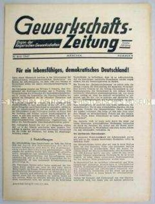 Mitteilungsblatt der Bayrischen Gewerkschaften "Gewerkschafts-Zeitung"