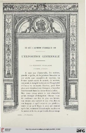 3. Pér. 23.1900: L' exposition centennale - La peinture française, 1 : les arts à l'Exposition Universelle de 1900