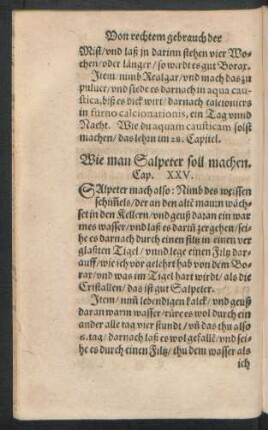 Wie man Salpeter soll machen. Cap. XXV.