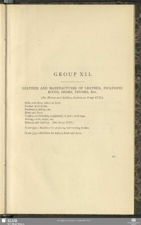Group XII. Leather And Manufactures Of Leather, Including Boots, Shoes, Trunks, Etc.