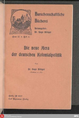 Die neue Aera der deutschen Kolonialpolitik