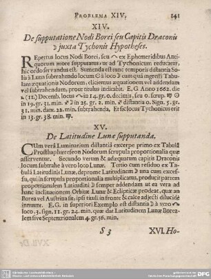 XV. De Latitudine Lunae supputanda.