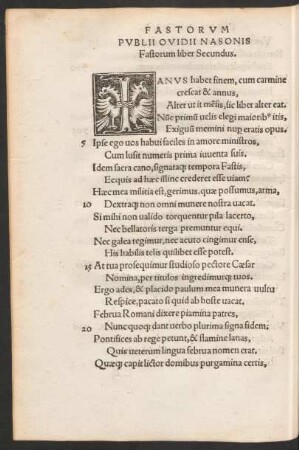 Publii Ovidii Nasonis Fastorum liber Secundus.