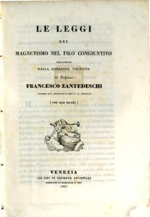 Le leggi del magnetismo nel filo congiuntivo
