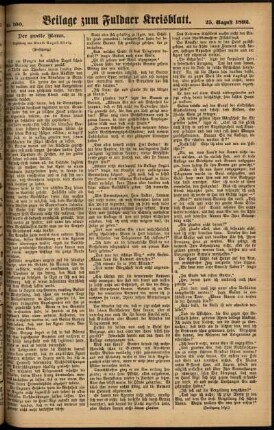 Zweite Ausgabe vom Donnerstag, den 25. August 1892.
