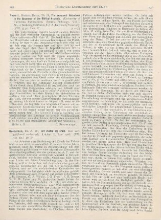 429-432 [Rezension] Groenman , A. W., Het Vasten bij Israël