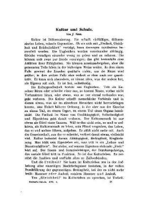 Kultur und Schule