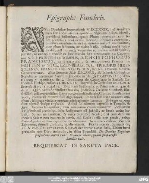 Epigraphe Funebris.