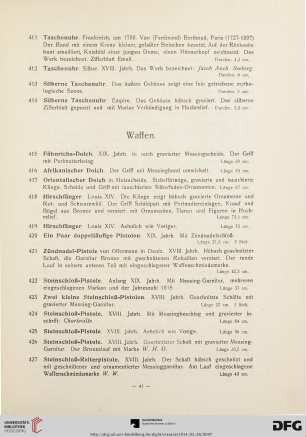 Waffen (Nr. 415-434)