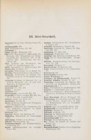 III. Wort-Verzeichniß