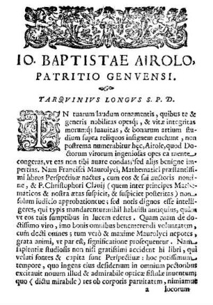 Io. Baptistate Airolo, Patritio Genvensi.
