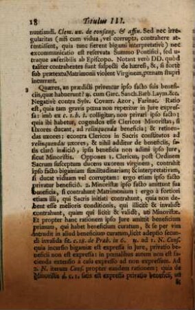 Candidatus Jurisprudentiae Sacrae, Seu Juris Canonici, secundùm Gregorii Papae IX. Decretalium Titulos explanati, Liber ... : Exhibens brevi, clara, & solida methodo copiosam SS. Canonum doctrinam, Candidatis ed Examen pro consequenda Juris laurea aspirantibus maxime proficuam, & solutis passim Adversantium Argumentis firmatam .... 3