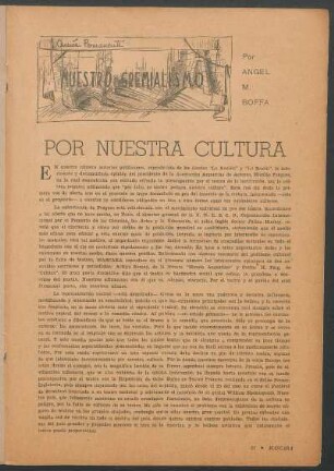 Por nuestra cultura : Nuestro gremialismo
