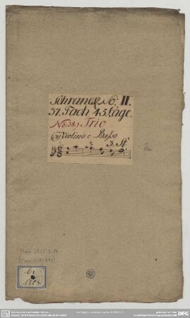 Sonatas - Mus.2392-Q-84 : vl (2), bc - d; TWV 42:d11