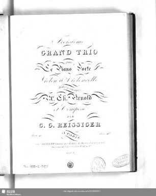 Troisième grand Trio pour le Piano-Forte, Violon & Violoncelle : Oeuv. 40