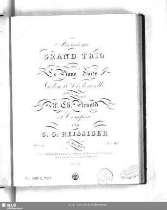 Troisième grand Trio pour le Piano-Forte, Violon & Violoncelle : Oeuv. 40