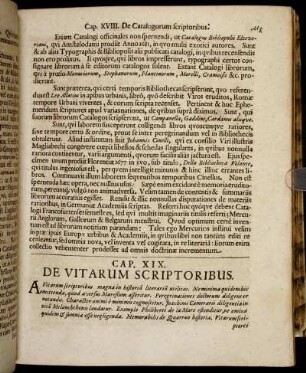 Cap. XIX. De Vitarum Scriptoribus