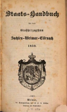 Staatshandbuch für das Großherzogtum Sachsen. 1859