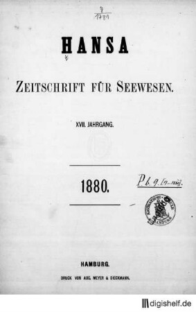 1880: 17. Jahrgang