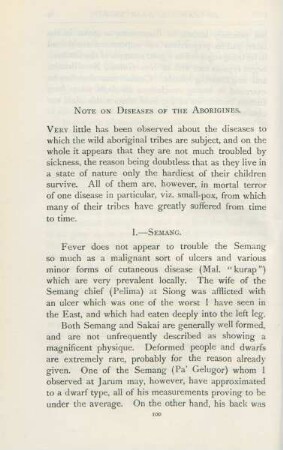 Note on diseases of the Aborigines