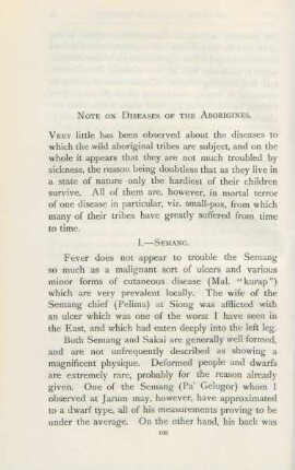 Note on diseases of the Aborigines