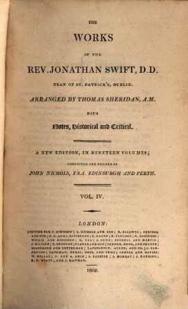 The Works of Jonathan Swift, 4