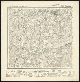 Meßtischblatt 5836 : Münchberg, 1940 : Münchberg. - Aufn. 1936, Ausg. 1938, einzelne Nachtr. 1940. - 1:25000. - München, 1940. - 1 Kt.