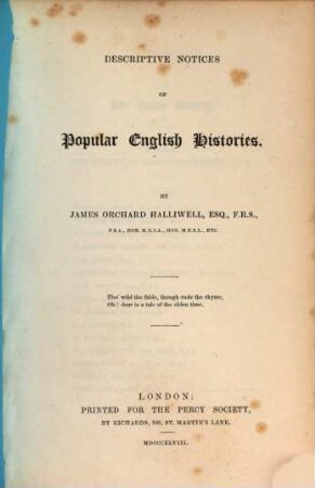 Descriptive notices of popular English histories