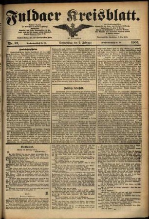 Ausgabe vom Donnerstag, den 09. Februar 1905.